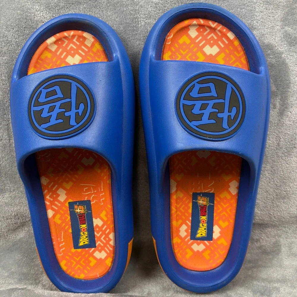Dragon Ball Z Goku Slides Sandals Blue Orange Anime M 7 W 9 Anime Pool Beach Fun